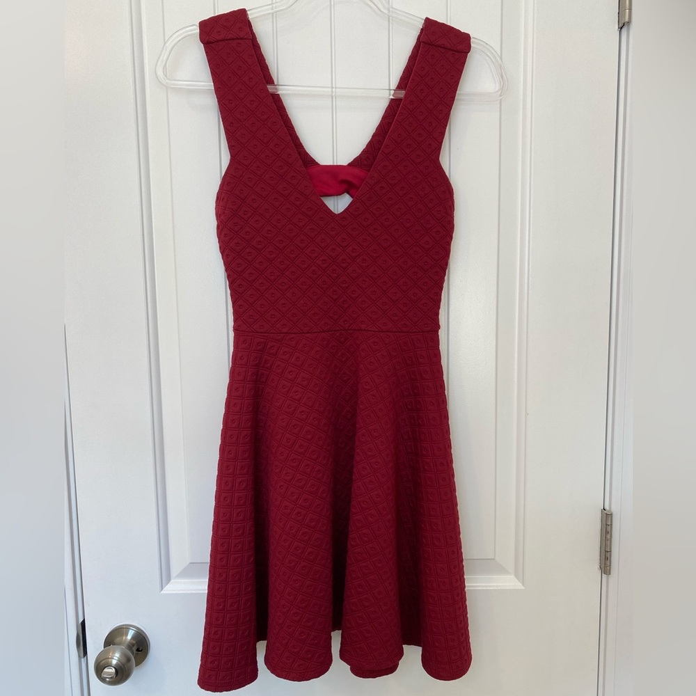 Tilly Anne Deep Red Quilted A-line Tank Dress